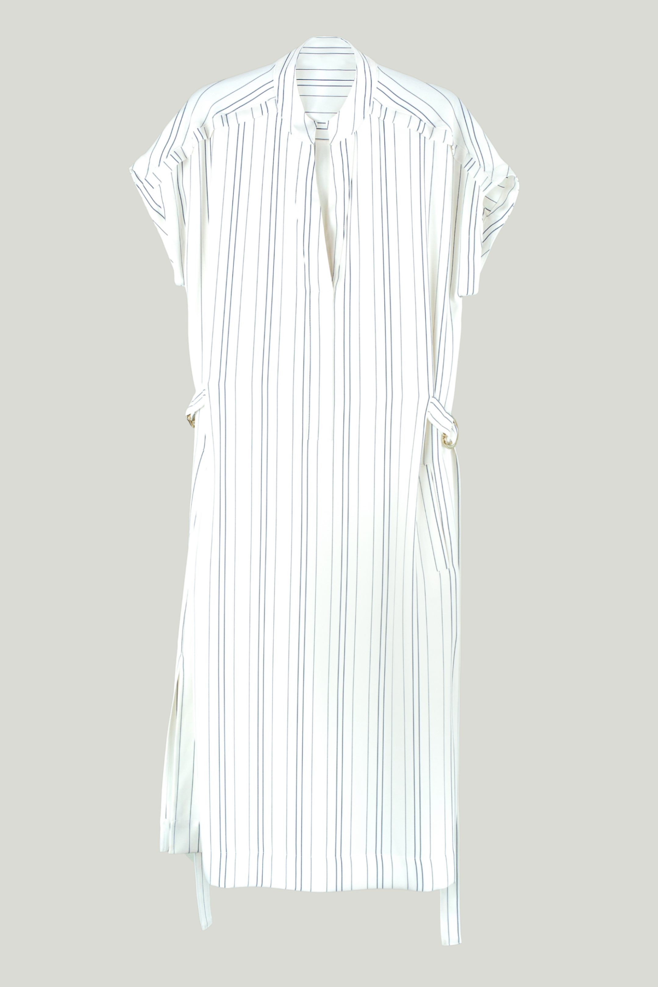 White an Blue Stripe Summer Cap Sleeve Dress