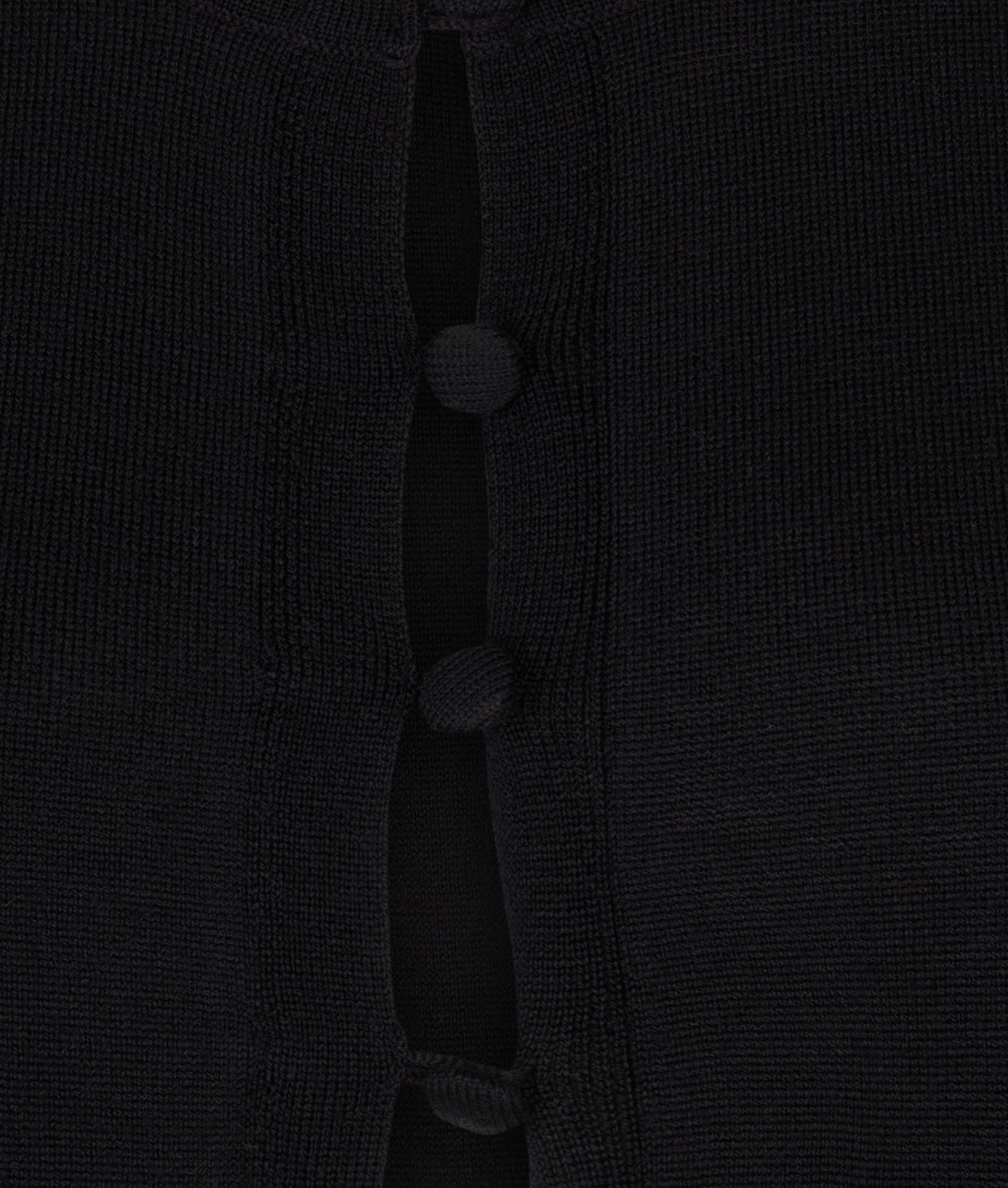 Black Longline Cardigan Merino Wool