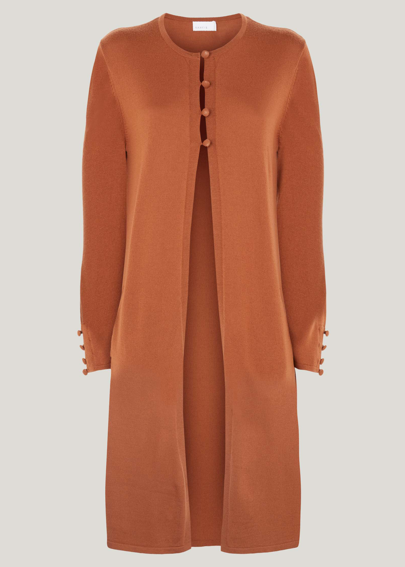 Rust longline shop cardigan