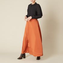 Burnt Orange Satin Maxi Skirt
