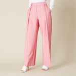 Wide leg front pleat pink trouser