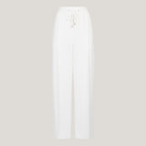 White Drawstring Wide Leg Trousers (8 - 22)
