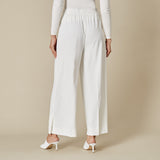 White Drawstring Wide Leg Trousers (8 - 22)