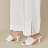 White Drawstring Wide Leg Trousers (8 - 22)