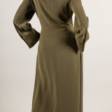 Maxi Khaki Dress in Crepe Feel Fabric