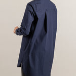 Navy  Cotton Oversized shirt with pockets