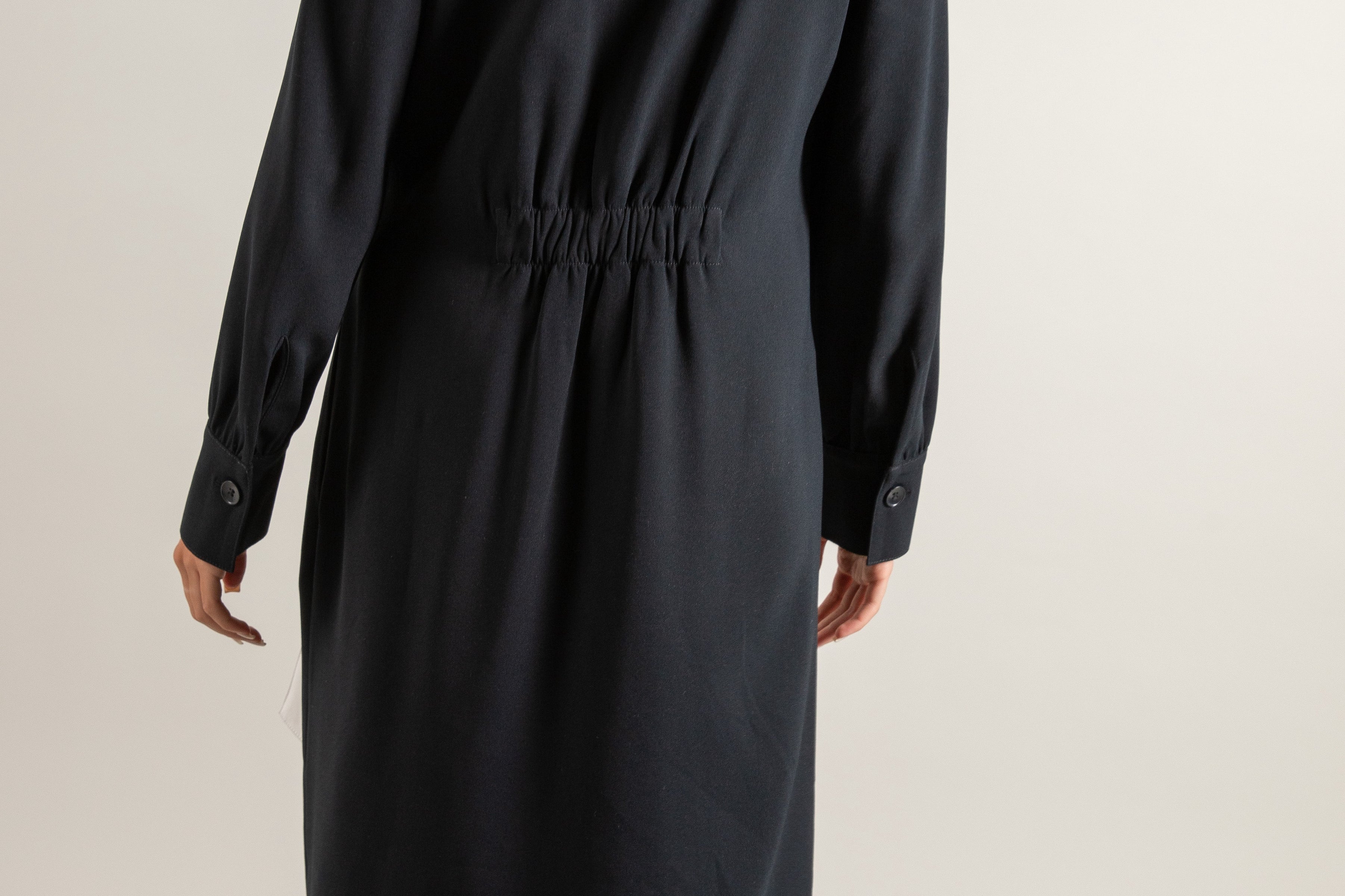 BLACK MONOCHROME SHIRT DRESS