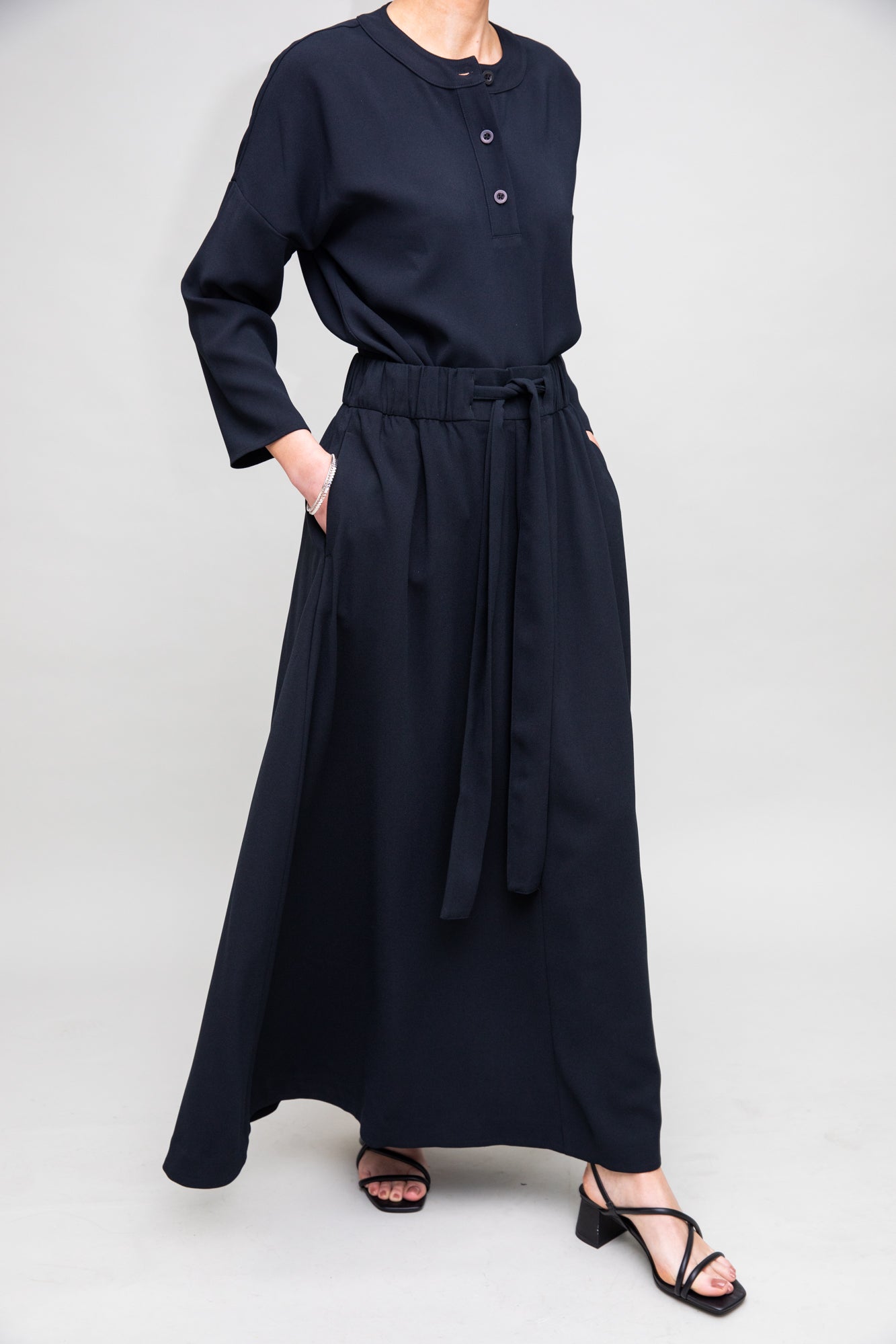 Black Leather Mini Skirt - Quilted Print - Esha - Preby London