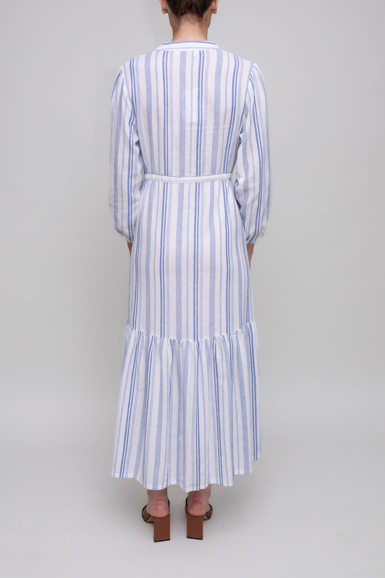 Striped linen summer dress