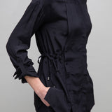 Buttoned Flap Blouse in Black