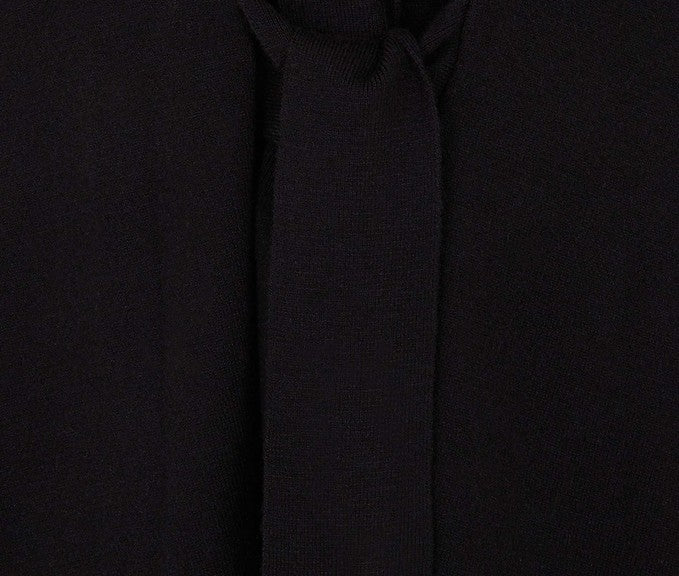 Black Kimono Style Long Cardigan, tie detail